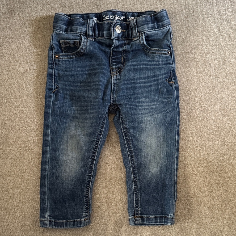 Cat & Jack Boys Dark Blue Fade Denim Jeans